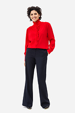 Блуза JANE с рюшами и воротником стойкой красного цвета Garne 3042014 фото №2