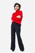 Блуза JANE с рюшами и воротником стойкой красного цвета Garne 3042014 фото №4