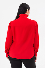 Блуза JANE з рюшами та коміром стійкою червоного кольору Garne 3042014 фото №9
