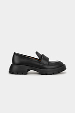 Klassischer Damen-Loafer aus schwarzem Echtleder Garne 3200014 Foto №2