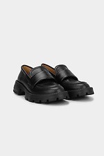 Klassischer Damen-Loafer aus schwarzem Echtleder Garne 3200014 Foto №5