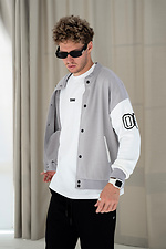 Men's bomber jacket with buttons Oversize Petlia 23 Gray with milk Teamv 8034014 photo №2
