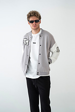 Men's bomber jacket with buttons Oversize Petlia 23 Gray with milk Teamv 8034014 photo №5