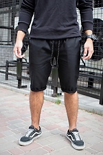 Knee length black cotton joggers Without 8048014 photo №2