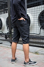 Черные коттоновые шорты джоггеры до колен Without 8048014 фото №3