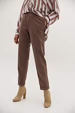Классические высокие брюки из качественного эко-замша Garne 3039015 фото №1