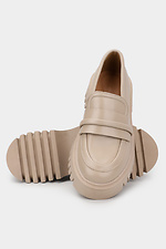 Classic women's loafers made of genuine leather in a beige shade Garne 3200015 photo №7
