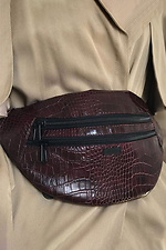 Burgundy belt bag banana from crocodile eco-leather Mamakazala 8038015 photo №1