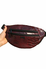 Burgundy belt bag banana from crocodile eco-leather Mamakazala 8038015 photo №2