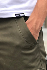 Завужені котонові штани болотного кольору AllReal 8042015 фото №5
