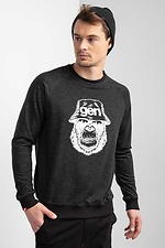 Gestricktes Sweatshirt mit Raglanärmeln und weißem Muster GEN 9000015 Foto №1