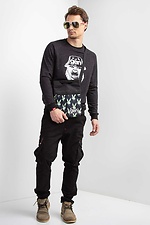Gestricktes Sweatshirt mit Raglanärmeln und weißem Muster GEN 9000015 Foto №6