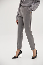 Класичні високі штани EDIT з якісного еко-замшу Garne 3039016 фото №1