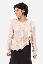Женская блуза TRACY молочного цвета с воланами Garne 3042016 фото №1
