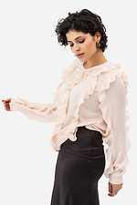 Жіноча блуза TRACY молочного кольору з воланами Garne 3042016 фото №4