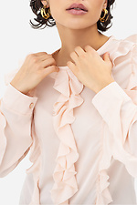 Жіноча блуза TRACY молочного кольору з воланами Garne 3042016 фото №6