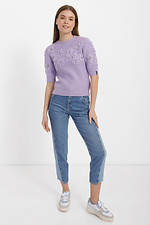 Strickpullover mit kurzen Ärmeln und üppigen Blumen Garne 3400016 Foto №2