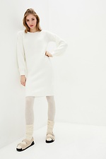 White knit dress with lantern sleeves  4038016 photo №1