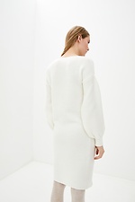 Біла в'язана сукня з рукавами-ліхтариками  4038016 фото №2