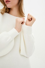 White knit dress with lantern sleeves  4038016 photo №3