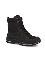 Leather lace-up ankle boots in military style Forester 4203016 photo №1