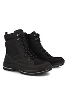 Leather lace-up ankle boots in military style Forester 4203016 photo №2