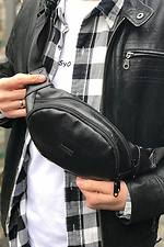 Black oval banana belt bag in glossy leatherette Mamakazala 8038016 photo №1
