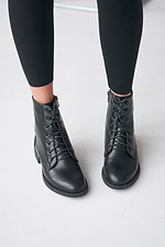 Classic women's boots made of natural black naplak.  4207017 photo №1