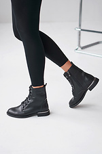 Classic women's boots made of natural black naplak.  4207017 photo №2