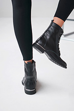 Classic women's boots made of natural black naplak.  4207017 photo №3