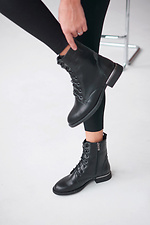 Classic women's boots made of natural black naplak.  4207017 photo №5