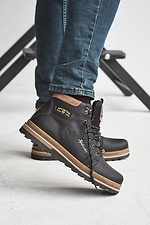 Schwarze Wintersneaker aus echtem Leder  8019017 Foto №2