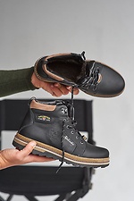 Schwarze Wintersneaker aus echtem Leder  8019017 Foto №5