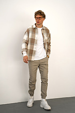 Men's cashmere check shirt Sand Teamv 8034017 photo №2