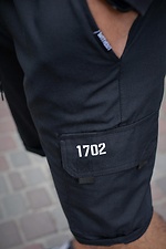 Черные коттоновые шорты длиной до колен с карманами Without 8048017 фото №4