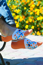 Farbige rubinrote Fußabdrücke M-SOCKS 2040018 Foto №6