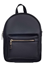 Черный маленький рюкзак из кожзама с внешним карманом SamBag 8045018 фото №2