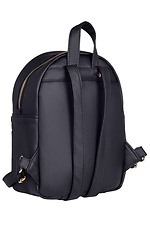 Черный маленький рюкзак из кожзама с внешним карманом SamBag 8045018 фото №3
