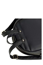 Черный маленький рюкзак из кожзама с внешним карманом SamBag 8045018 фото №4