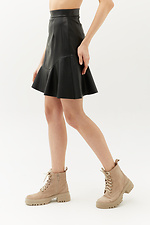 Короткая кожаная юбка EDUARDA черного цвета с воланом по подолу Garne 3040019 фото №4
