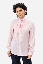 Жіноча класична сорочка CORA рожевого кольору з бантом - поясом Garne 3042019 фото №1