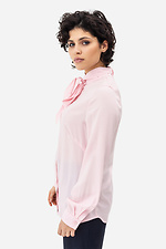 Жіноча класична сорочка CORA рожевого кольору з бантом - поясом Garne 3042019 фото №7