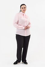 Classic women's shirt CORA pink with bow-belt Garne 3042019 photo №10
