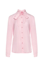 Классическая женская рубашка CORA розового цвета с бантом - поясом Garne 3042019 фото №15