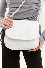 Women's white crossbody bag with a long handle over the shoulder Garne 3300019 photo №2