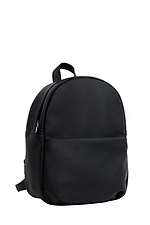 Черный маленький рюкзак из кожзама с внешним карманом на замке SamBag 8045019 фото №4