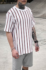 Oversized striped long-leg T-shirt GRUF 8050019 photo №1