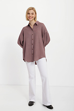 Oversized cotton shirt with asymmetric back Garne 3039020 photo №5