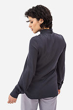 Classic women's shirt CORA graphite color with bow-belt Garne 3042020 photo №6