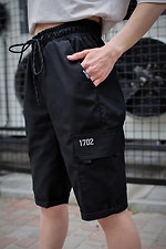 Чорні котонові шорти довжиною до колін з кишенями Without 8048020 фото №1